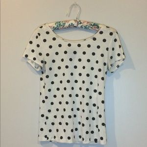 Polka Dot Tee with Ribbon Back